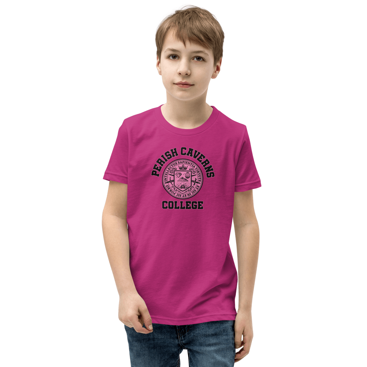 Perish Caverns College Crest Youth T-shirt - RG Halleck