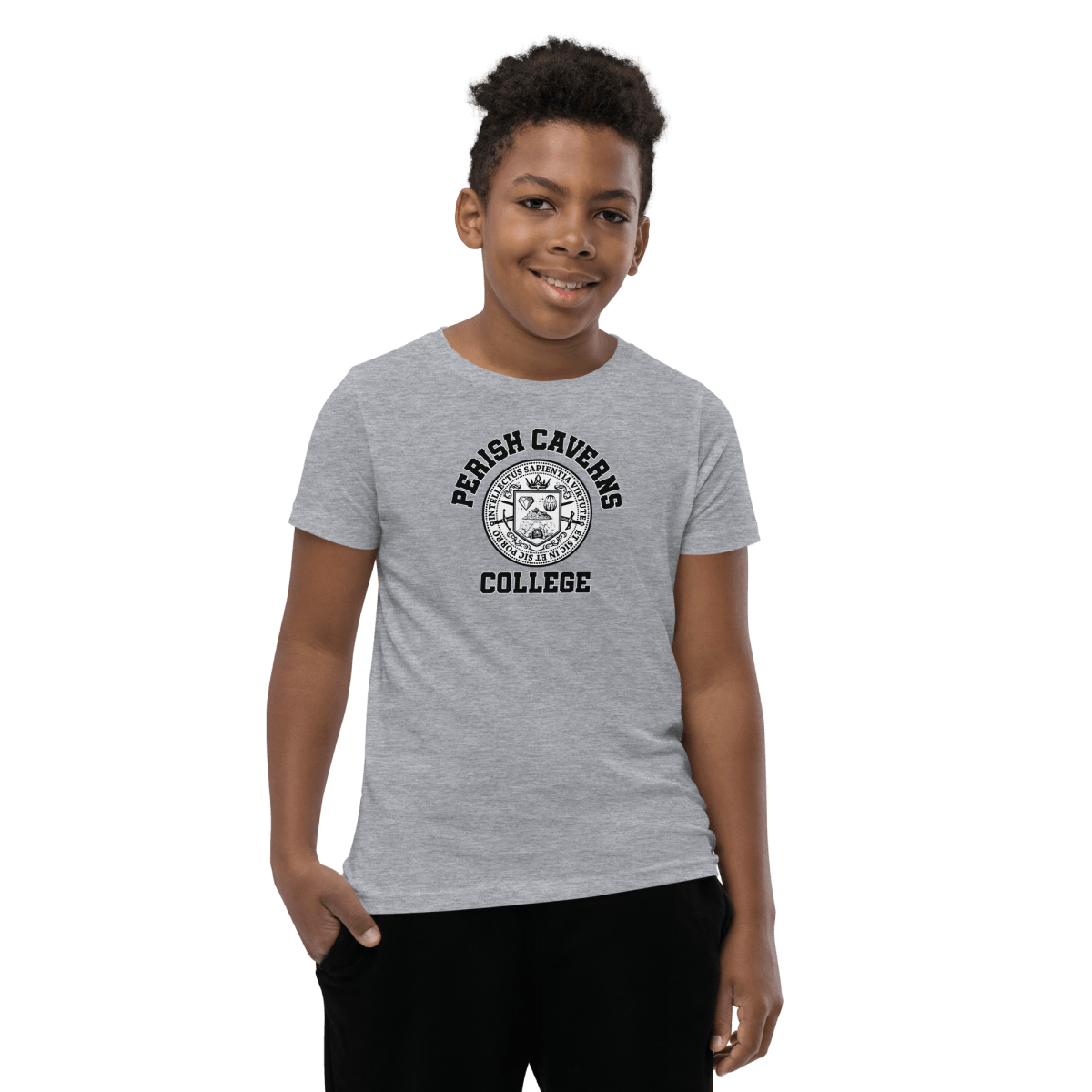 Perish Caverns College Crest youth t-shirt - RG Halleck